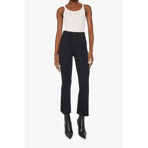 MOTHER The Hustler Ankle Fray Jeans High Rise Not Guilty Black Size 25
